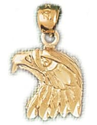 Dazzlers Solid 14 karats gold Eagle Head Charm Pendant Available in three colors from jewelsberry (weights: 1.5 grams only)