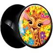 13mm Black Acrylic Baby Giraffe Saddle Plug