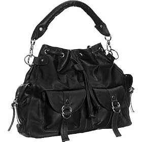Large Leather ''Mischa'' Tote by Vitalio - Black or Brown