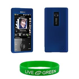 Dark Blue Silicone Skin Case for HTC Touch Diamond Phone CDMA, Alltel Sprint Verizon Wireless