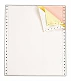 IMAGE OF TOPS Carbonless Computer Paper Ream with 1/2 Inch Removable Margins, 9.5 x 11 Inches, 3-Part, 15 Pound, 1100 Sheets, White and Canary and Pink, (55179)