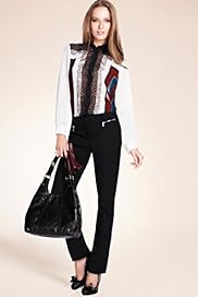 Classic Collar Scarf Print Blouse
