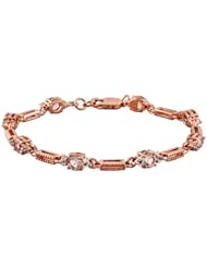 Tennis Bracelet Pink Morganite White Topaz 18k Rose Gold Over Sterling Silver