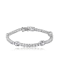 Cubic Zirconia And Sterling Silver Tennis Bracelet