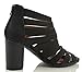 Delicious Women's Juliet Open Toe Cutout Strappy Chunky Heel Ankle Bootie