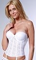 Dominique Lace Low Back Plunge Strapless Push Up Bustier Style 7759