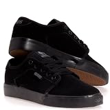 ETNIES MENS JUNIOR LO SKATE SHOES BLACK BLACK RED SIZE 10