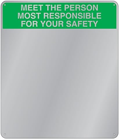 19" x 16" x 1/8" Acrylic Safety Message Mirror