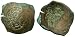 Bulgarian, Imitative of Alexis III, Billon Aspron Trachy, c. 1204 - 1220 A.D.; Bronze...