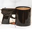 Hand Gun Shaped Novelty Coffee Mug - Ceramic 12 oz