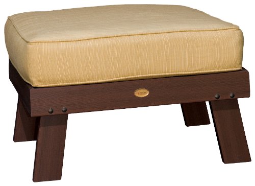 Highwood Pocono Deep Seating Ottoman, Weathered Acorn with Sunbrella Dupione Bamboo Cushions On Sale