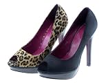 Sandalen Peep Toes Peeptoes Leo Leopard (S110) 38