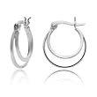Sterling Silver Tarnish-Free Small Double Hoop Earrings
