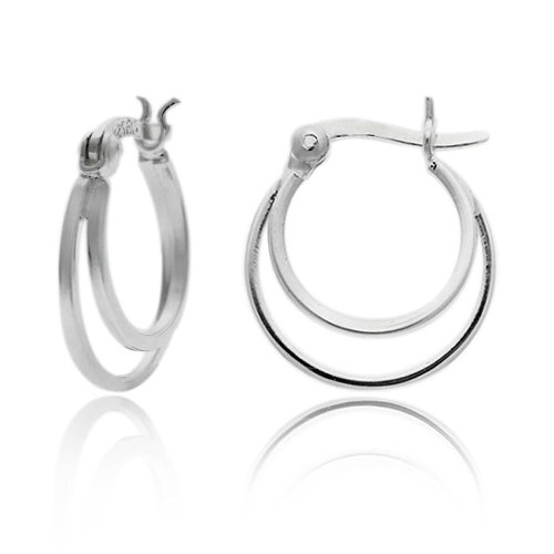Sterling Silver Tarnish-Free Small Double Hoop Earring