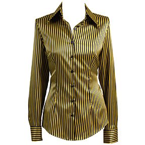 HAWES & CURTIS - Hipster - stark taillierte Satinbluse - Schwarz-Gelb HAWES & CURTIS - Hipster - stark taillierte Satinbluse - Schwarz-Gelb