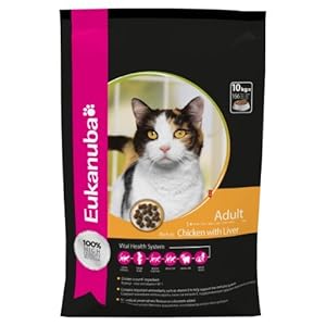 Eukanuba Adult Dry Cat Food Chicken Liver, 10 Kg