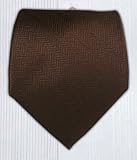 100% Silk Woven Chocolate Brown Herringbone Solid Tie