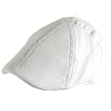 summers travel store Summer Linen Duck Bill Curved Ivy Cabby Hat White Medium Large
