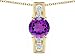 2.05 cts 925 Sterling Silver 14K Yellow Gold Plated Genuine Round Amethyst Pendant