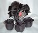 Scented Rose Shaped Soaps in Heart Box - Black with Satin Ribbon & Thank You Card - Wedding Favors