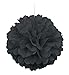 Black Solid Hanging Tissue Pom Pom - 16