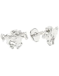 ROTENIER "Novelty" Sterling Silver Jockey, Horse and Horseshoe Cufflinks