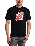 NHL Men's New Jersey Devils Primary Logo T-Shirt (Black, Medium)