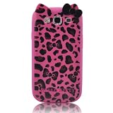 Hello Kitty TPU Leopard & Bow Case for SAMSUNG GALAXY S III S3 i9300 -- Hot Pink