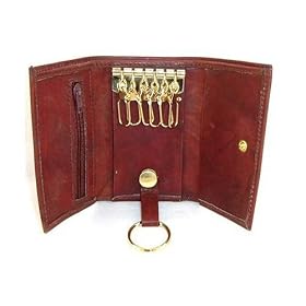 Genuine Leather Key Wallet in Black, Brown or Burgundy