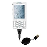 Einziehbares USB Kabel f�r Sony Ericsson m608c mit Hot Sync und aufladen Einsatzm�glichkeiten  von Gomadic mit TipExchange Technology