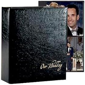 VINTAGE 3-ring OUR WEDDING black pocket proof book for up to 200 5x7 photos - 5x7