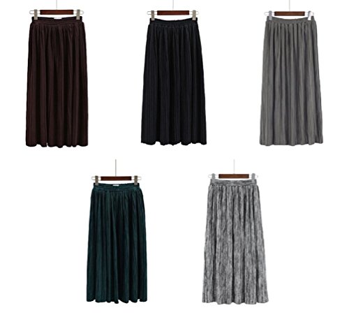 Sta.ANA(サンタ・アナ）秋 冬 レディース スカート ロングスカート プリーツ ロング丈 マキシ丈 裏地なし トレンド 可愛い オシャレ 選べる5色 フリーサイズ