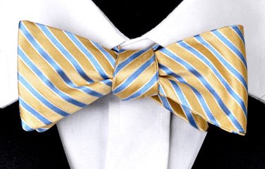 Yellow & Blue Stripe Tie Yourself Bowtie #3400