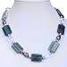 Handmade Pearl, Quartz Crystal & Green Aventurine Necklace With Sterling Silver Clasp