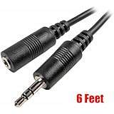 iMBAPrice® 6 Feet Professional Quality Nickel Plated 3.5 mm Male/Female Stereo Audio Extension Cable
