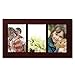 Adeco 3 Opening Decorative Walnut Wood Wall Hanging Collage Picture Photo Frame - Made to Display Three 4x6 Photos