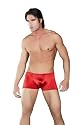 Male Power RED Hot Satin Pouch Short