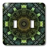 mimulux Psychedellic Art - Mandala 28 zen InnerBalance green harmony chakra meditation InnerPeace - Light Switch Covers - double toggle switch