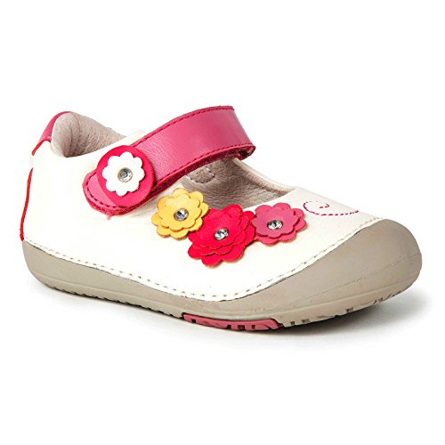 Momo Baby Girls First Walker/Toddler Flower Power Mary Jane Leather Shoes