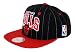 Mitchell and Ness Snapback Casquette - Chicago Bulls NBA 2 Tone Black and Red- White Pinstripe Adjustable