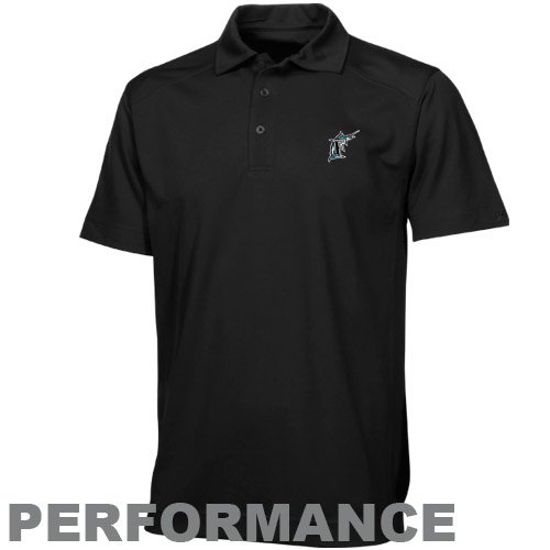 Cutter & Buck Florida Marlins Black Genre Performance Polo (Large)