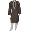 Mens Clothing Embroidered Kurta Pajama Long Sleeve Cotton Size L Chest :42 (gkp572)