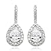 Sterling Silver Rhodium Plated Pear Shape Cubic title=