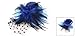 SODIAL(R) Ladies Blue Bowknot Feather Mesh Veil Hat Style Alligator Hair Clip