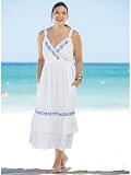 Ulla Popken Embroidered Surplice Sundress