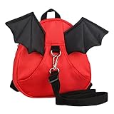 FEOYA 迷子ひも付きリュック 可愛い 赤ちゃん おでかけ お散歩 事故を防止　子供 リュック - レッド