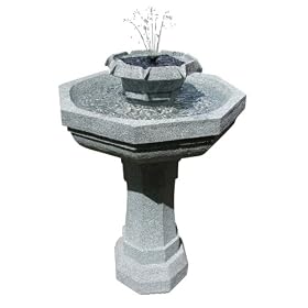 Alpine PIN104 Solar Polyresin Solar Birdbath from Birdbaths
