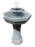 Alpine PIN104 Solar Polyresin Solar Birdbath