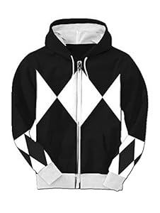 Black Power Rangers Hooded Costume Sweatshirt (Adult Large)