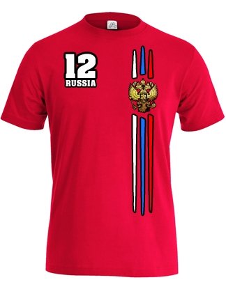 RUSSIA FAN SHIRT – RUSSLAND – HERREN – T-SHIRT in Rot by Jayess Gr. M